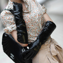 WARMEN Brand Ladies Shining Fashion Genuine Lambskin Leather Long Elbow Length Opera Gloves L041NN