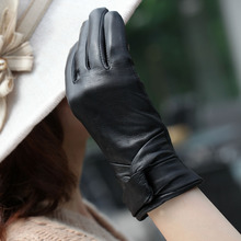 WARMEN Brand Ladies Genuine Lambskin Leather with Fleece Lined Gloves L074NC