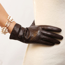 WARMEN Brand Ladies Genuine Nappa Leather Gloves with Plaid Stitching Buckle fastener 3 colors available L121NC