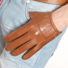 ELMA Brand Men's Genuine Lambskin Leather Driving Wrist Gloves with Elasticated Cuff 3 colors available EM004PN