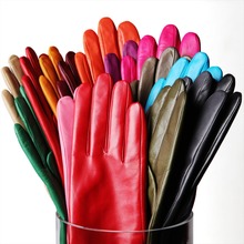 Elma Brand Ladies Italian Cashmere Lined Leather Gloves Classic Plain Style 17 color available EL038NR