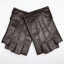 Warmen Brand Men's Genuine Nappa Leather Half Finger Motorcycle Gloves M028NN