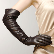 ELMA Brand Long Luxury Genuine Italian Nappa Leather Gloves with Fleece Lined EL017NC