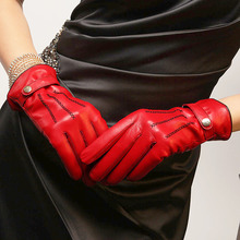 ELMA Brand Genuine Nappa Leather Gloves with adjustable buckle and cashmere lined 2 colors available EL034PR